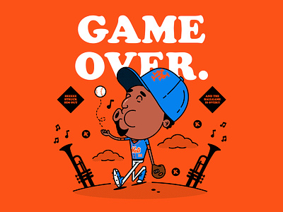 Game Over. Sound the Trumpets! Edwin Diaz baseball character character design design diaz edwin diaz funny illustration mets new york mets sport vector