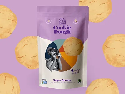Ree Ree Dee's Cookie Dough branding candy chocolate collage colors cookie cookies food minimal pack package packaging packaging design product simple sugar vintage