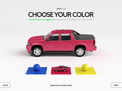 Choose Your Color 3d animation cars clean colors configurator design ui ux web design webshocker website