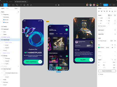 NFT Marketplace Mobile App bitcoin blockchain cryptoart cryptocurrency ethereum futuristic ios iphone 14 marketplace mining mobile mobile app design mobile design nft nft auction nft marketplace nft mining nft mobile app token uiux design