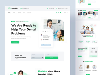 Dentlab - Dentist Homepage Website agency clean clean ui dentist design doctor homepage homepage design hospital landing minimal simple design ui uidesign uiux ux website website design