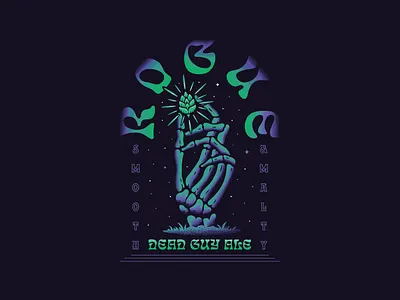 Paint the Can Dead ale badge beer can dead glow gradient guy hand hop illustration label lighting procreate rays shading skeleton skull stars texture