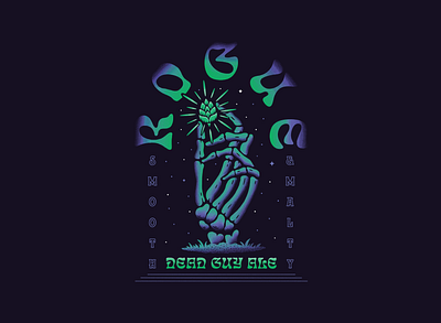 Paint the Can Dead ale badge beer can dead glow gradient guy hand hop illustration label lighting procreate rays shading skeleton skull stars texture