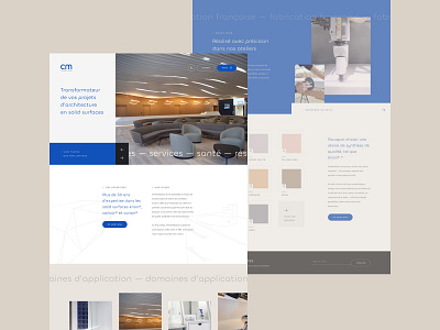 CM Distribution - Interior Design animated font architecture art direction cases cm craftsmanship design flat design fullscreen graphic design grid homepage interior design landing page solid surface swiss ui ux webdesign workshop
