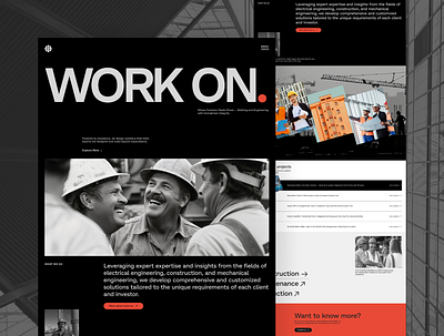 WORK ON - Construction Landingpage agency building business clean company profile construction contractor corporate design development engineering figma home landingpage marketing ui uiux web design website design worker