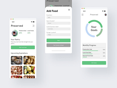 Preserved: Your Personal Food Expiration Tracker app design ui ux