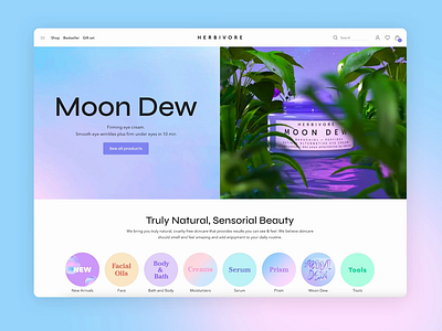 Herbivore redesign at my own Shopify Template branding concept cosmetics design ecommerce mobilefirst shopify shopifystore shopifytemplate ui ux uxdesign web website