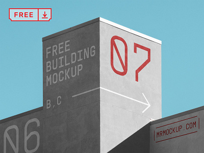 Free Concrete Building PSD Mockup branding building design download free freebie identity logo mockup psd sign template typography wall