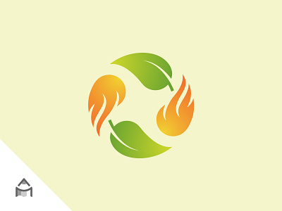 Flame and Leaf Circle Custom Logo abstract circle logo abstract cycle logo abstract energy logo brand identity creative element logo creative energy logo custom element logo custom energy logo elements logo energy cycle logo fire and earth logo fire energy logo flame and leaf logo flame circle logo green energy logo heating logo leaf circle logo natural energy logo renewable energy logo vector logo design