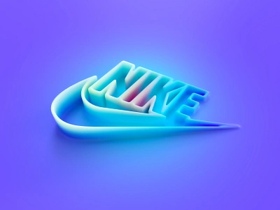 Nike Logo 3d 3d blue c4d cinema4d clean colorful design designer easy graphic design illustration lighting logo minimal minimalistic nike pink render simple soft