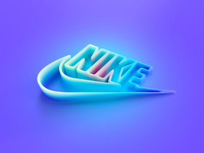 Nike Logo 3d 3d blue c4d cinema4d clean colorful design designer easy graphic design illustration lighting logo minimal minimalistic nike pink render simple soft