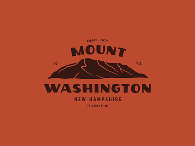 Mount Washington badge branding handmade hiking illustration logo mountain new hampshire outdoors retro washington