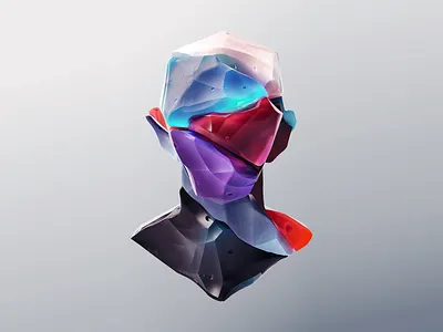 Crystal Face 3d avatar c4d crystal illustration profile