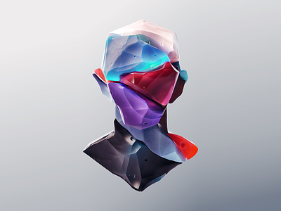 Crystal Face 3d avatar c4d crystal illustration profile