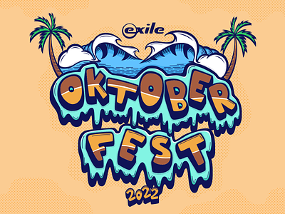Exile Oktoberfest 2022 art design illustration illustrator logo ocean skimboarding vector wave waves