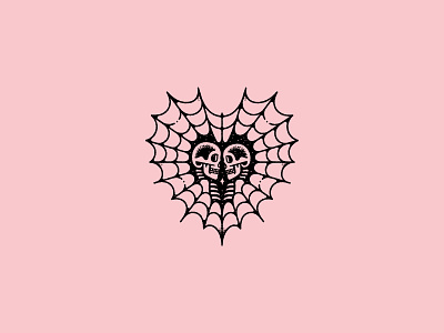 Romance band cobweb design dooom flash illustration logo merch occult rad skeleton tattoo tattooflash