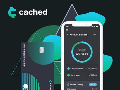 Cached - Niche Banking App for Freelance Tech Workers banking banking app brand design branding fintech freelancers niche bank ui design visual design web3
