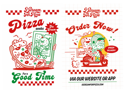 I Scream for Pizza Character\ Poster Design cartoon character character design design food food characters funny graphic design illustration mascot pizza vector