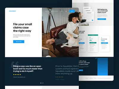 Squabble - File Your Small Claim Case The Right Way branding landing page startup ui