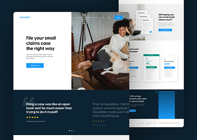 Squabble - File Your Small Claim Case The Right Way branding landing page startup ui