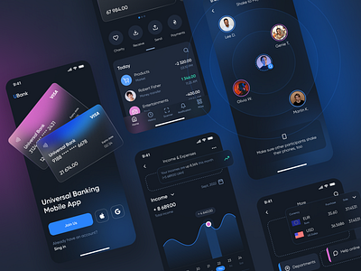 UBank — Mobile Banking Screens app bank bank account bank app banking credit card dark theme finance finances financial fintech ios mobile mobile app money money management product design transaction ui ux