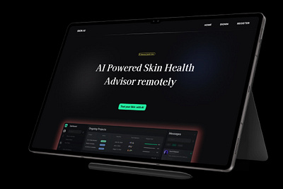 AI Powered Skin Health SaaS Platform app hero section landing page mobile saas ui website