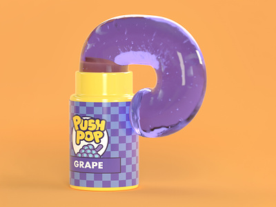P is for Push Pop 36daysoftype 3d 3d type 3d typography 90sfood candy candylicious cinema 4d design food illustration lettering pushpop pushpopofficial topps typography
