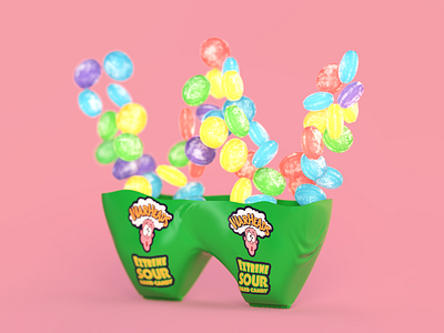 W is for Warheads 36daysoftype 3d 3d type 3dfood 90snostalgia cinema 4d food foodtypography hardcandy illustration lettering retro sourcandy typography warheads