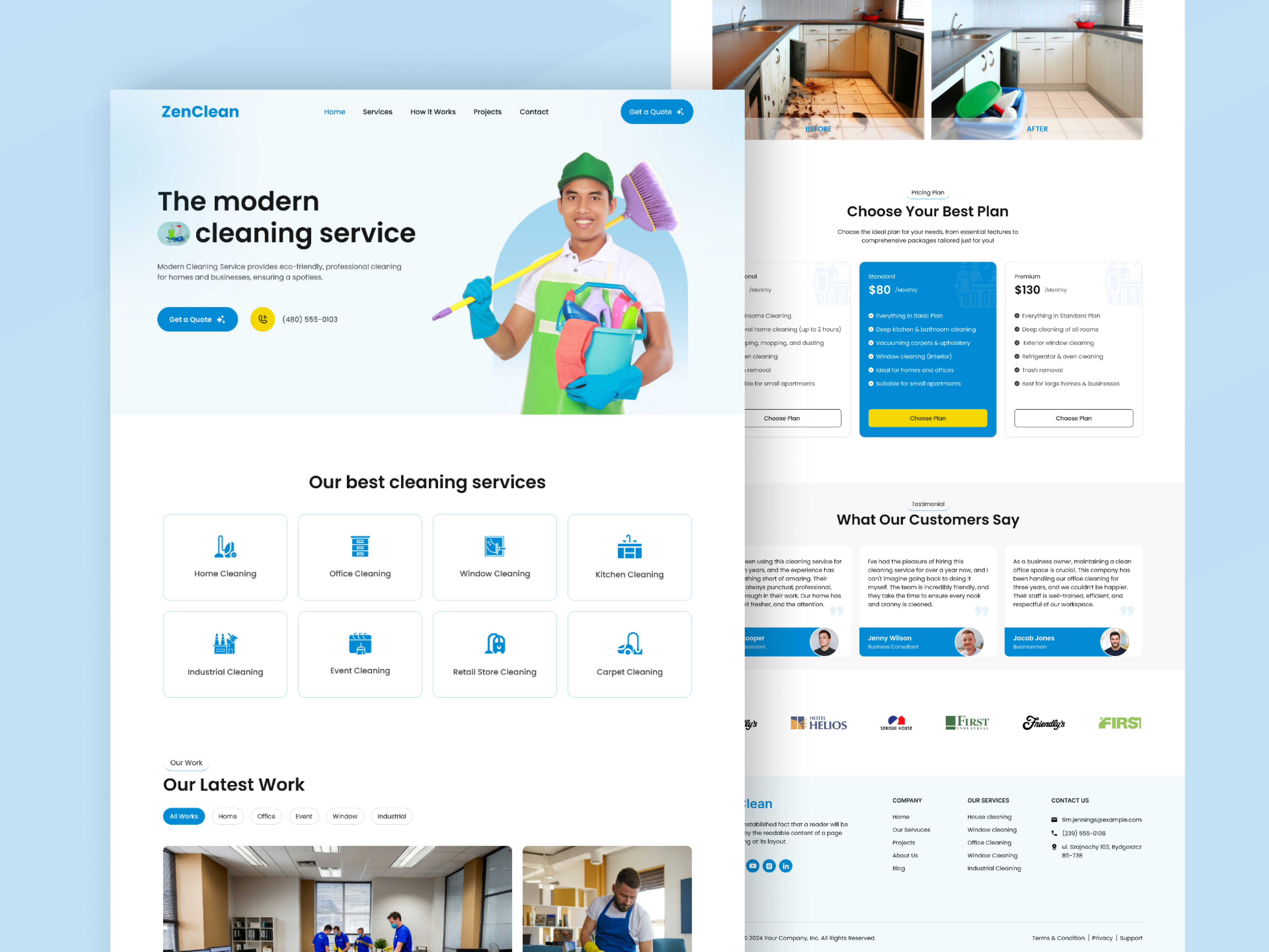 Cleaning Service Landing Page business website carpenter services clean cleaning cleaning company cleaning service cleaning services cleaning website corporate cleaning services home cleaning home services house cleaning landing page modern ui online business service web ui design webdesign website website design
