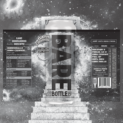 Dark Cosmos - Beer Label Design beer beer art black branding can cosmos design digital art illustration illustrator label logo monotone package package design photoshop portal space vector white