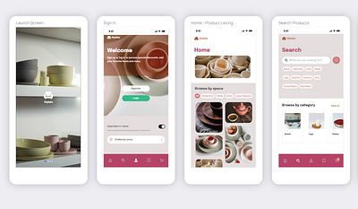 Ceramics Mobile Store mobile product design ui ux wireframing