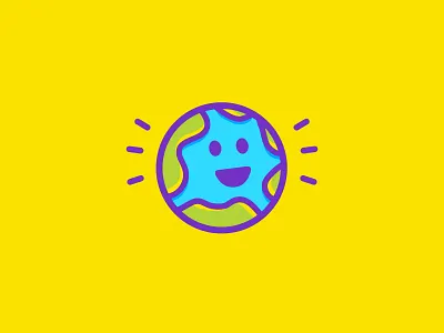 Happy Earth brand branding children custom earth face happy identity janis ancitis kid kids logo logo design paint painting planet small smile vector world