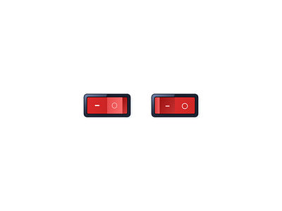 System icons set - Red switchers analog button controller design figma icons minimal pack realsim red selector set skeuomorphism switcher toggle ui vector