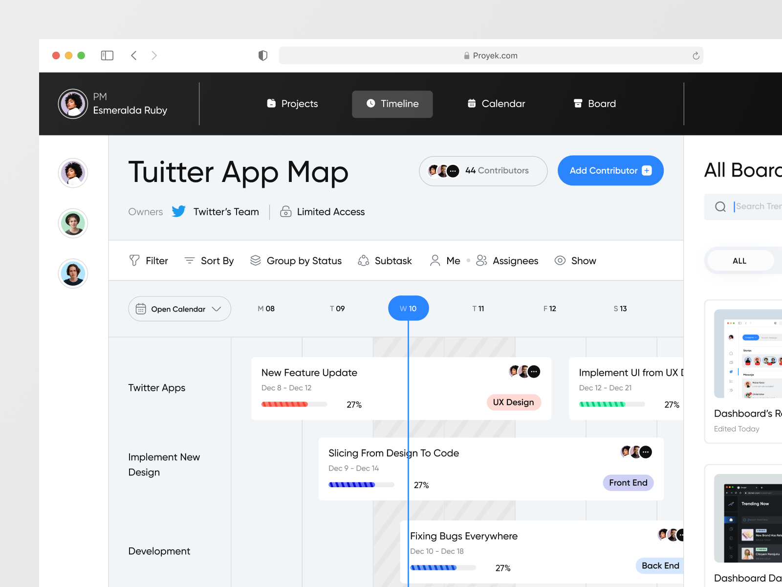 Proyek - Project Management Dashboard by farizzakky for Pickolab Studio ...
