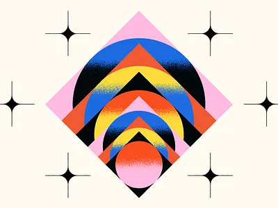 Shape Study: 040 abstract bauhaus blue circles flat geometric geometry gestalt illustration midcentury minimal modernist negative space primary colors red round shapes simiple texture vector