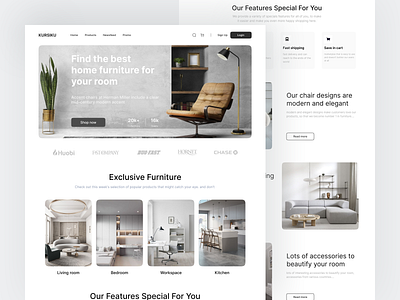 Online shop Kursiku - Landing page by Anam Khoirul for Korsa on Dribbble