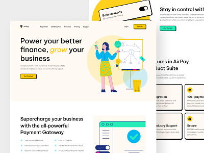 AirPay - Landing Page clean ui cleandesign colorful design fundesign illustration landingpage payment paymentgateway ui ui design uidesign uifun uiuxdesign webdesign