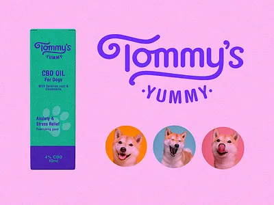 Tommy's Yummy - logotype & branding calligraphy cbd colourful custom dogs flow fun handlettering iconic identity lettering logo modern packaging playful rounded script simple type unique