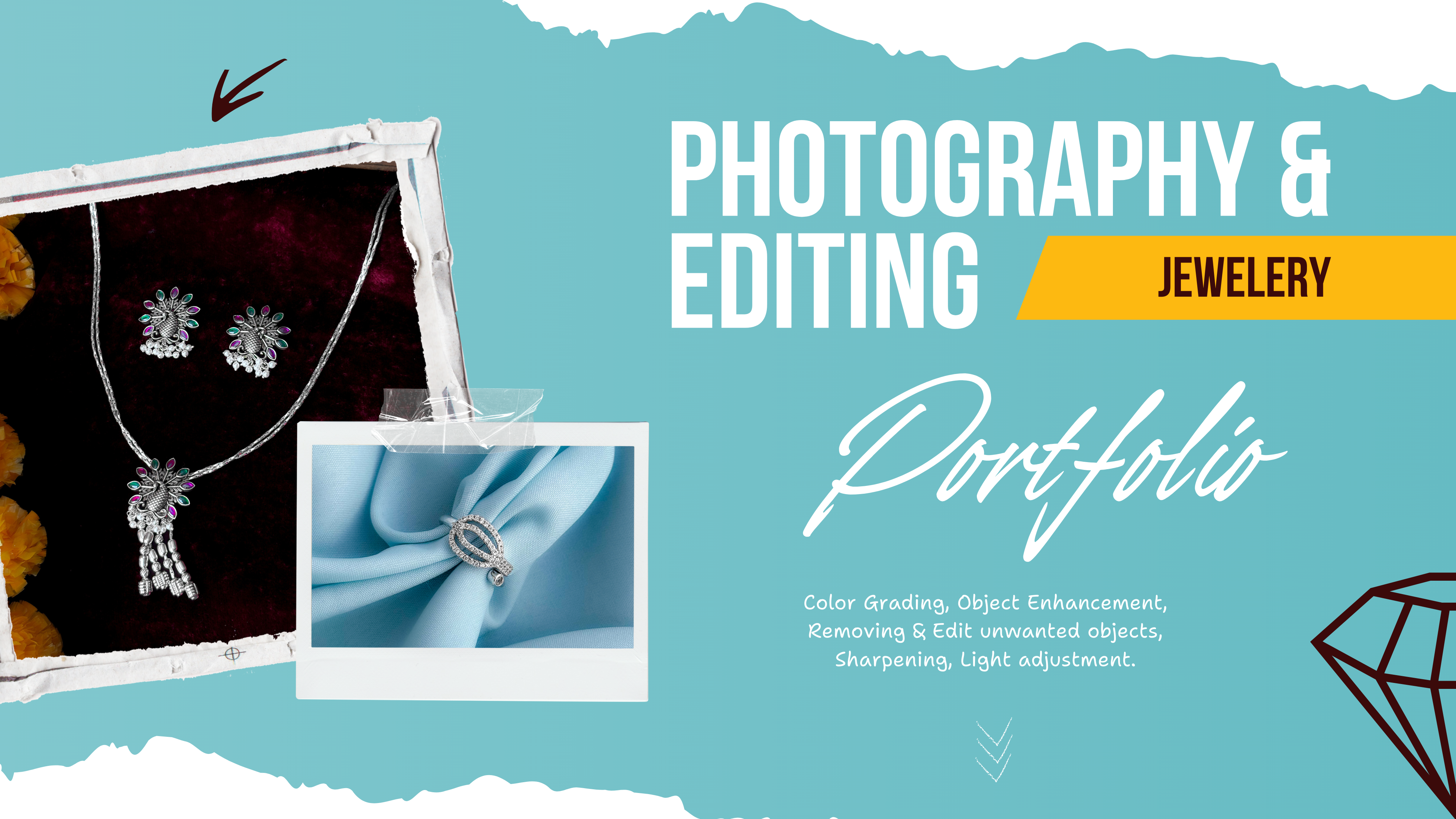 Jewelry Photography & Editing Portfolio 2025 graphic design lightroom photo editing photograpy photoshop social media post