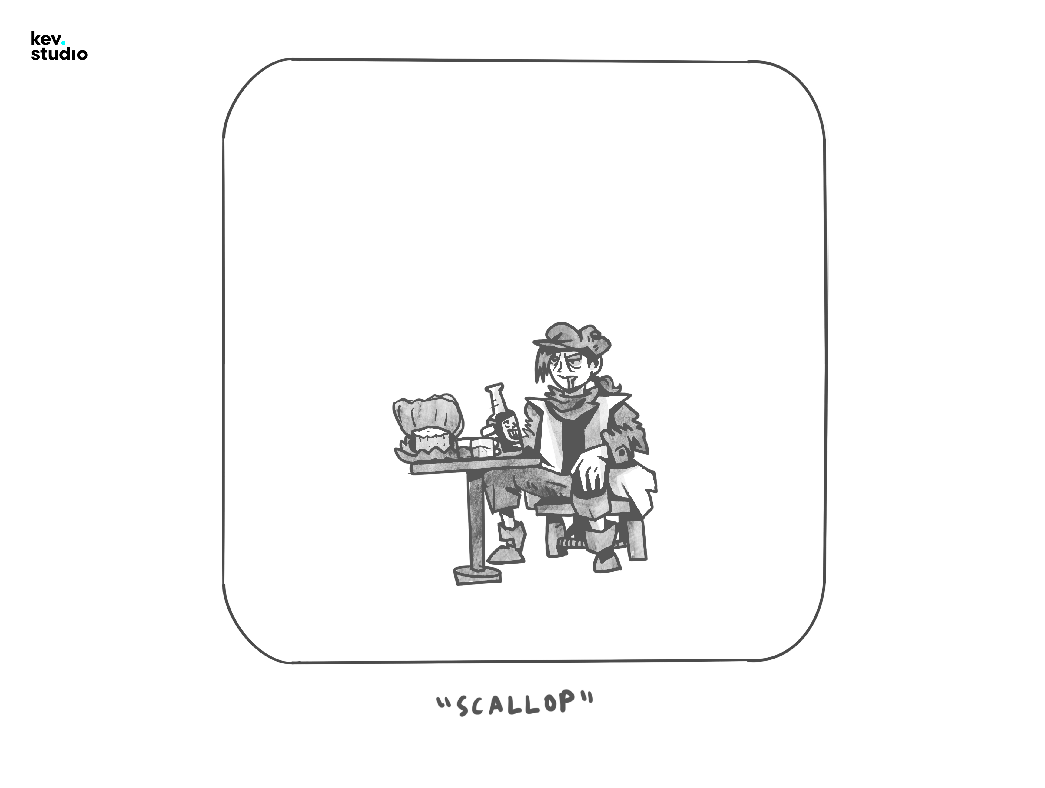INKTOBER DAY 4! SCALLOP art bellissimo design digitalart draw drawing frames illustration inktober inktober2022 logo pen process ui