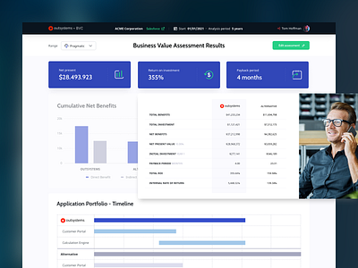 EVA - Business Value Calculator big button business value calculator uidesign ux wizard