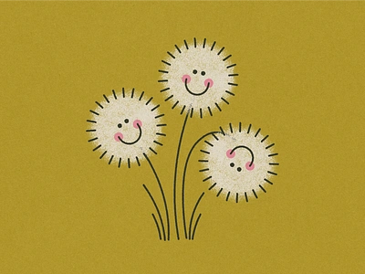 Vectober // Dandelions cute dandelions flat illustration inktober line art oops texture vectober