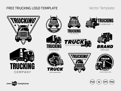 Free Trucking Logo Template ai design free freebie logo logos psd template templates truck vector