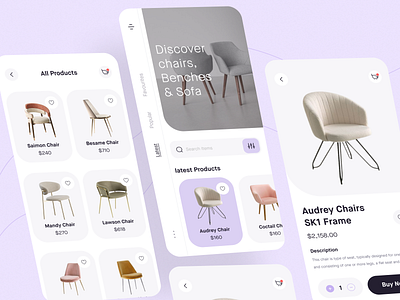 Furniture Store App app app design app ui app ui design design ecommerce furniture furniture store uihut visual visual design
