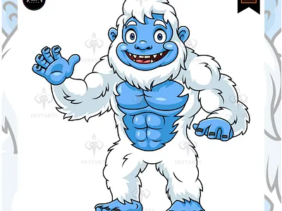 Yeti cartoon mascot character design artwork bigfoot cartoon character design fantasy greek illustration mascot mythology reyyarts vector yeti