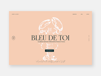 Bleu De Toi_ Restaurant mock-up desinger hospitality website seafood restaurant website website website design