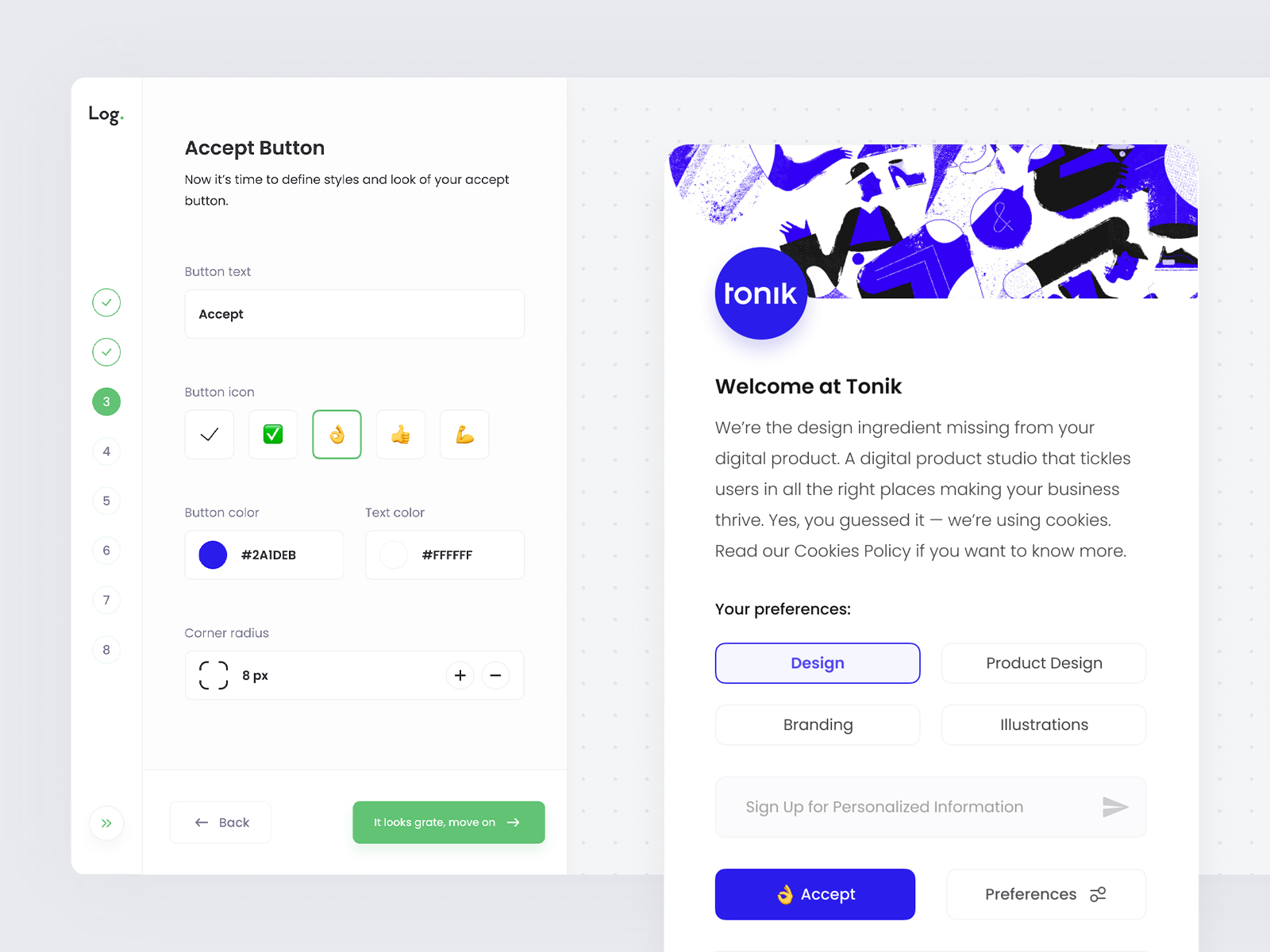 Example of Loginhood - Consent Banner Builder