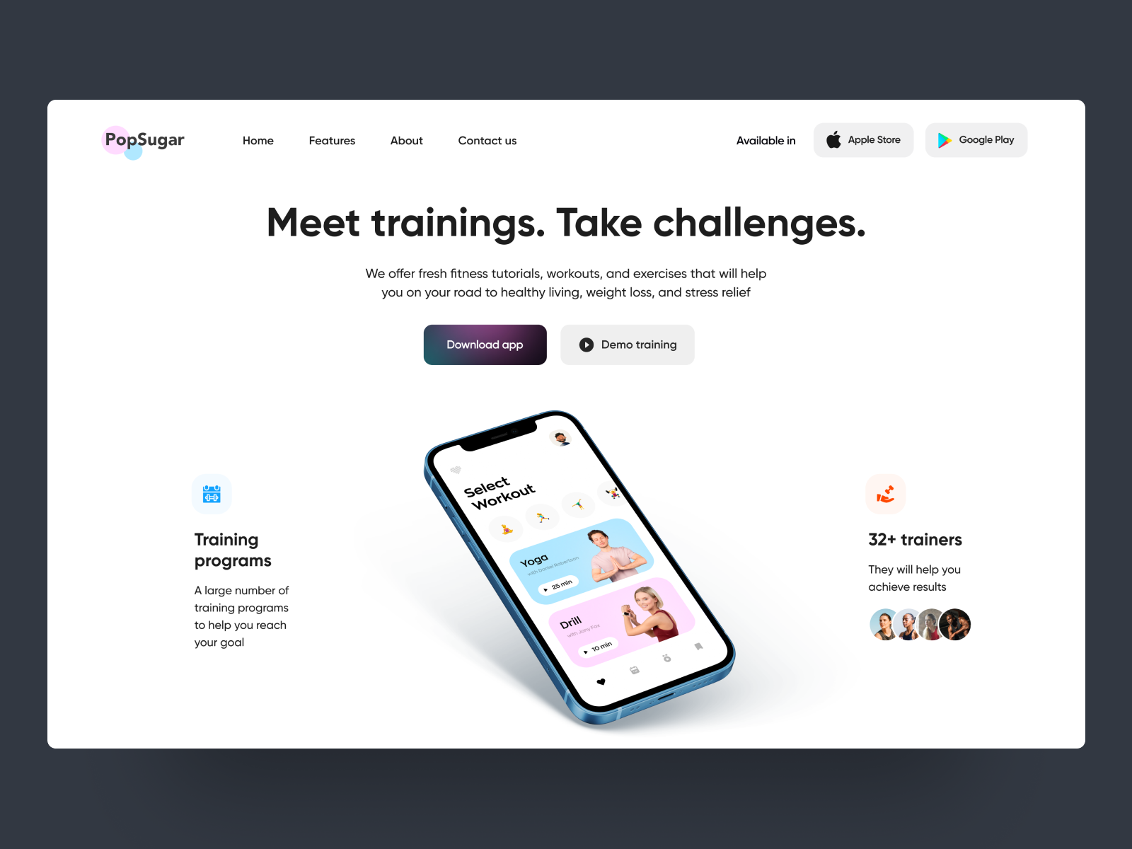PopSugar Landing Page - Redesign