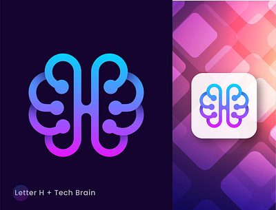 Brain - Technology logo ai app icon logo artificial intelligence brain branding creative fintech human identity logo logo design logo designer modern neuron nft saas symbol tech technology vr