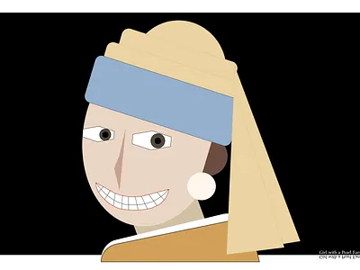 Smiling girl with pearl earring adobe adobe illustrator art art history artwork connection design designer detail digital art illustration illustrator photoshop shapes simple surreal art surrealism vector